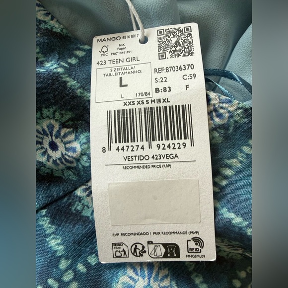 NEW WITH TAGS MNG blue print maxi dress -L
Women’s 4/6 - Picture 8 of 11